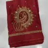 Buy Online Peacock Design Maggam Work Blouse in Maroon Under 600 Affordable Ethnic Style