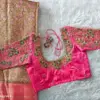 Elegant Pink Designer Maggam Blouse Handcrafted Wedding Outfit