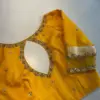 Exclusive Mustard Yellow Maggam Work Net Blouse Trending Wedding Wear