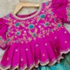 Exclusive Pink Baby Pattu Maggam Work Blouse Glamorous Wedding Outfit
