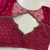 Exclusive Pink Net Bridal Maggam Work Blouse for Grand Weddings