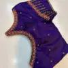 Exclusive Purple Zardosi Maggam Blouse Elegant Ready-Made Design with Custom Size Options