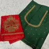 Exquisite Green Flower Design Aari Blouse Affordable & Trendy