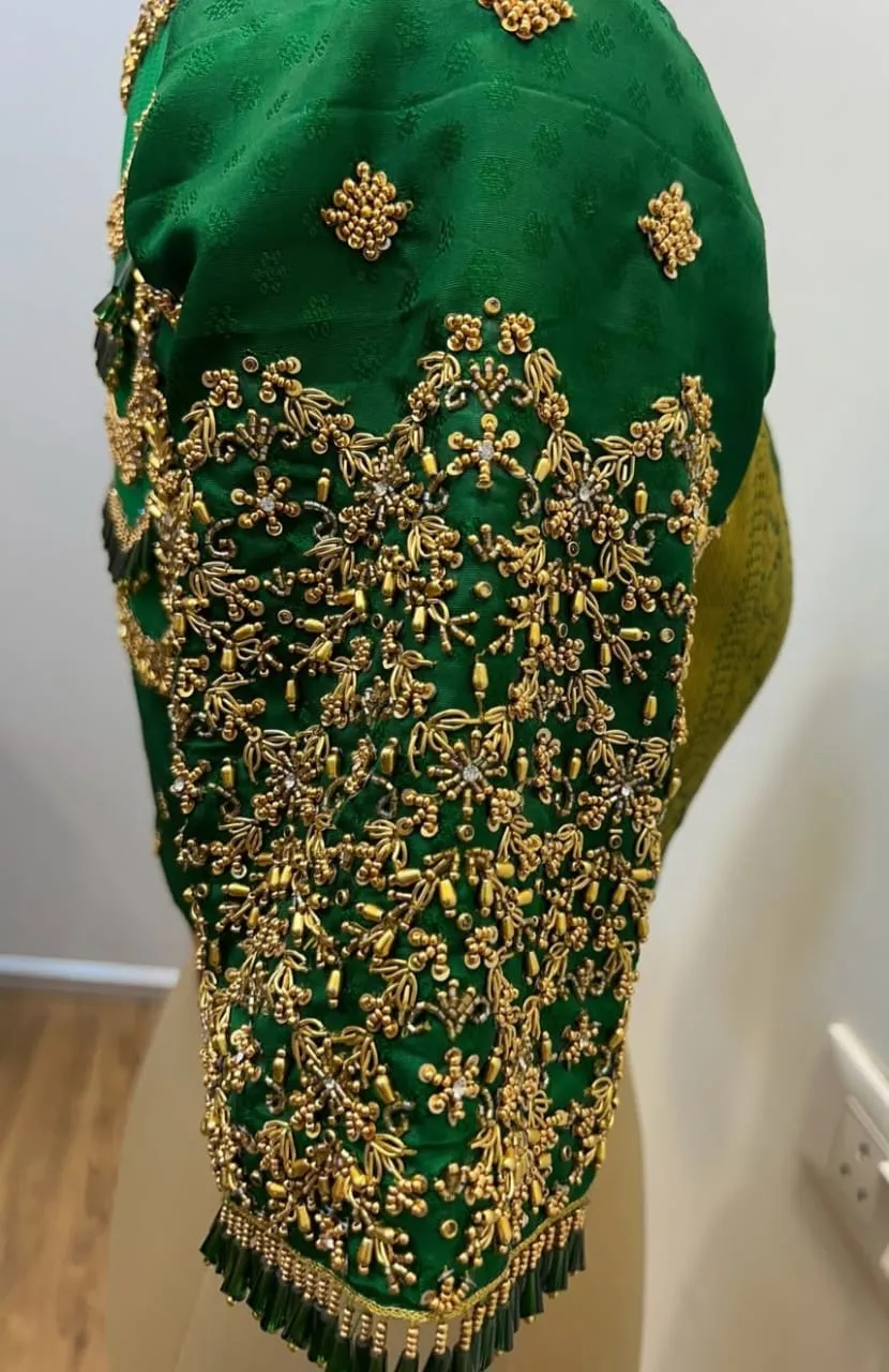Grand Green Maggam Work Designer Blouse Perfect for Weddings & Receptions