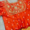 Grand Orange Designer Maggam Work Peplum Blouse Luxury Ethnic Fashion