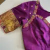 Luxury Purple Bridal Maggam Work Blouse Custom Wedding Outfit