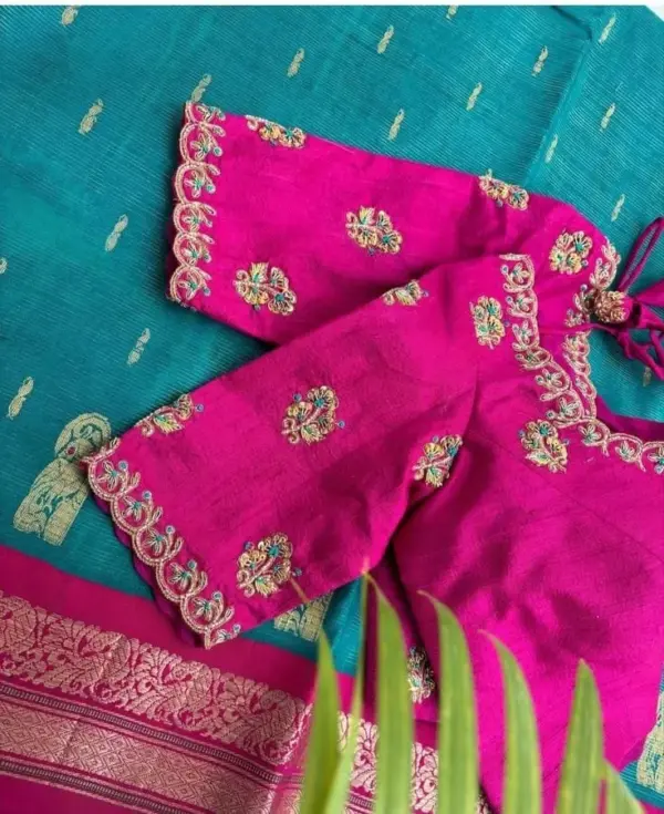 Pink Budget-Friendly Maggam Work Blouse Latest Ready-to-Wear Trending Fashion 2025