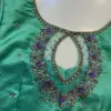Premium Turquoise Green Layered Maggam Work Blouse Designer Wedding Collection