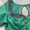 Premium Turquoise Green Layered Maggam Work Blouse Designer Wedding Collection