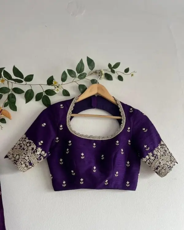 Raw Silk Maggam Work Blouses Online Elegant Handcrafted Designs