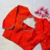 Red Designer Maggam Work Blouse with Elegant Cutwork Wedding Must-Have