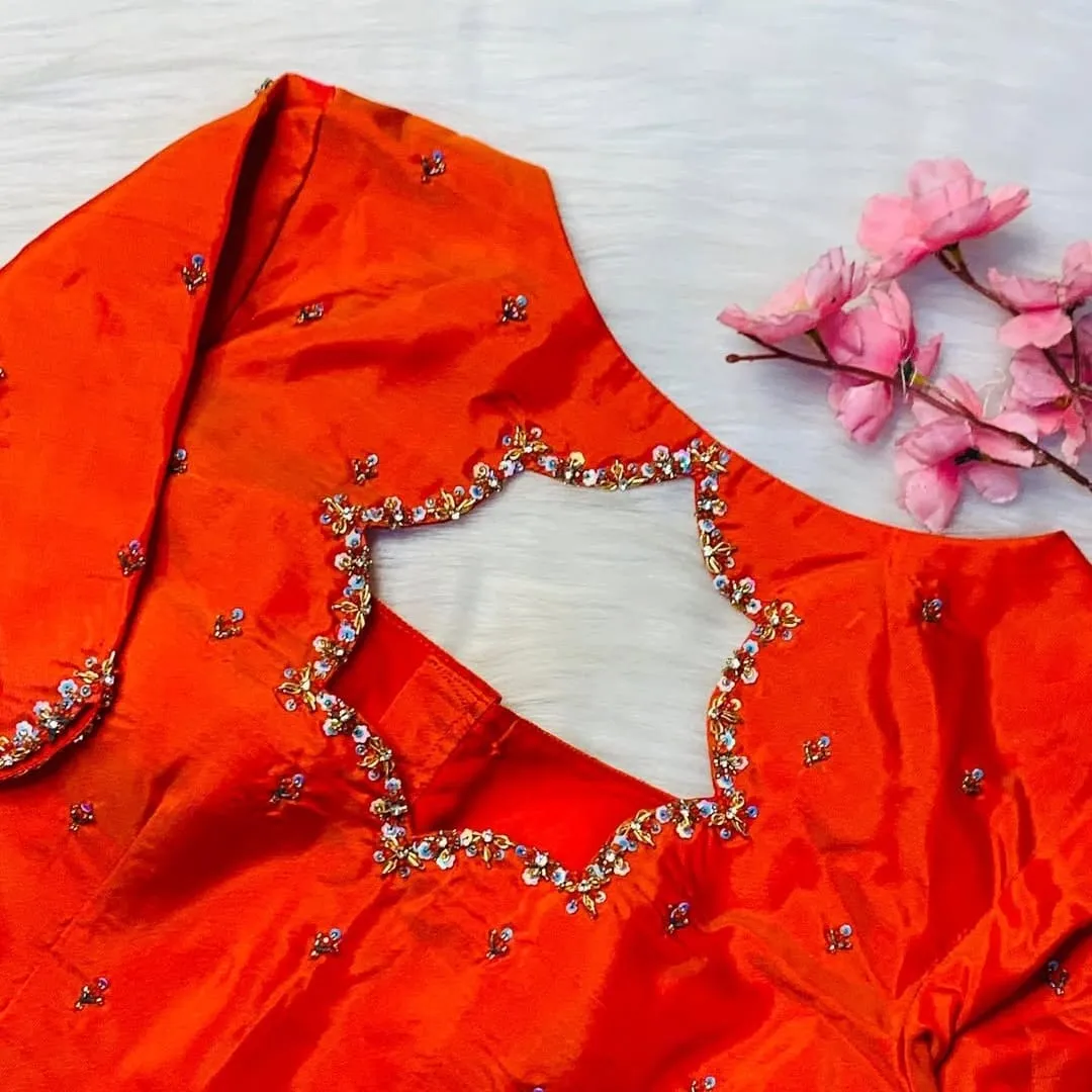 Red Designer Maggam Work Blouse with Elegant Cutwork Wedding Must-Have
