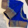 Royal Blue Designer Maggam Work Blouse Latest Bridal Wear Collection 2025