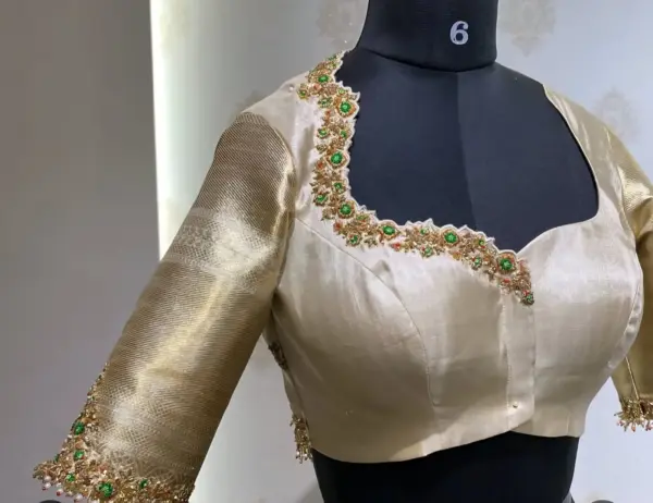 Shop Golden Ready-to-Wear Maggam Blouse Latest Grand & Budget-Friendly Collection