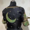 Shop Latest Black Moon Maggam Work Blouse | High Neck Trending Designer Blouse at Affordable Price