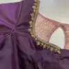 Simple Yet Gorgeous Wine-Coloured Wedding Blouse with Exquisite Maggam Work