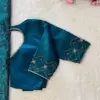 Stunning Peacock Blue Wedding Blouse with Handcrafted Maggam Work Affordable & Chic