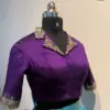 Stunning Purple Collar Neck Budget Maggam Work Blouse Elegant Party Wear
