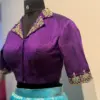 Stunning Purple Collar Neck Budget Maggam Work Blouse Elegant Party Wear