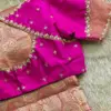 Stylish Pink Net Designer Maggam Work Blouse Elegant Party Wear Collection