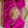 Stylish Pink Net Designer Maggam Work Blouse Elegant Party Wear Collection