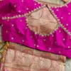 Stylish Pink Net Designer Maggam Work Blouse Elegant Party Wear Collection