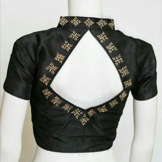 Affordable Luxury Black Maggam Work Party Blouse Custom Fit Under ₹3000