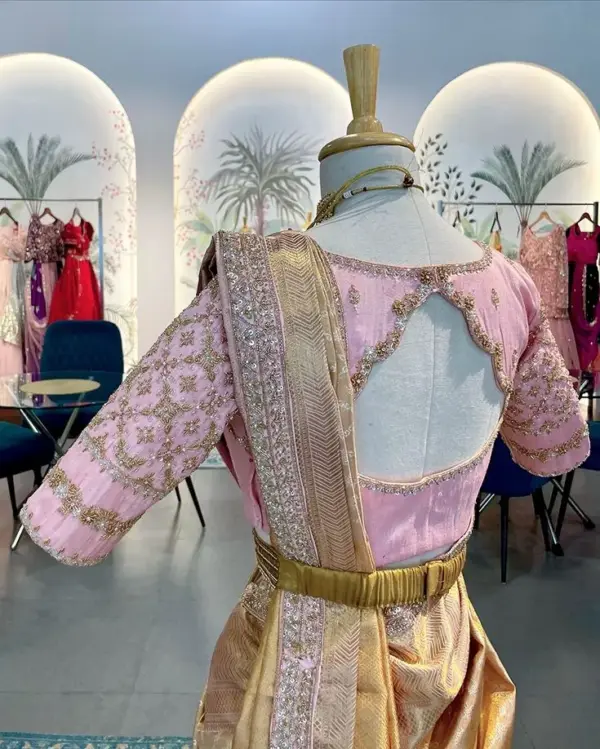 Baby Pink Wedding Blouse 2025 Grand Maggam Handwork Designer Bridal Look Budget-Friendly