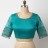 Beautiful Sky Blue Designer Maggam Work Blouse Custom Size Pocket-Friendly Deal