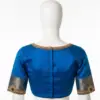 Blue High Neck Maggam Work Blouse for Sarees Elegant & Budget-Friendly Custom Stitch