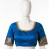 Blue High Neck Maggam Work Blouse for Sarees Elegant & Budget-Friendly Custom Stitch