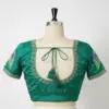 Bottle Green Bridal Maggam Work Blouse Trendy Short Sleeves Best Deal Online