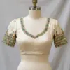 Bridal-Ready Half White Maggam Work Blouse Custom Sizes Best Deals Online