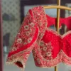 Bridal Red Zardosi Maggam Work Blouse Grand Party Wear Design Exclusive Custom Fit at Best Price