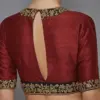 Buy Online Elegant Deep Red Party Wear Maggam Work Blouse Custom Sizes Available
