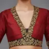 Buy Online Elegant Deep Red Party Wear Maggam Work Blouse Custom Sizes Available