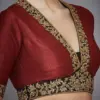 Buy Online Elegant Deep Red Party Wear Maggam Work Blouse Custom Sizes Available