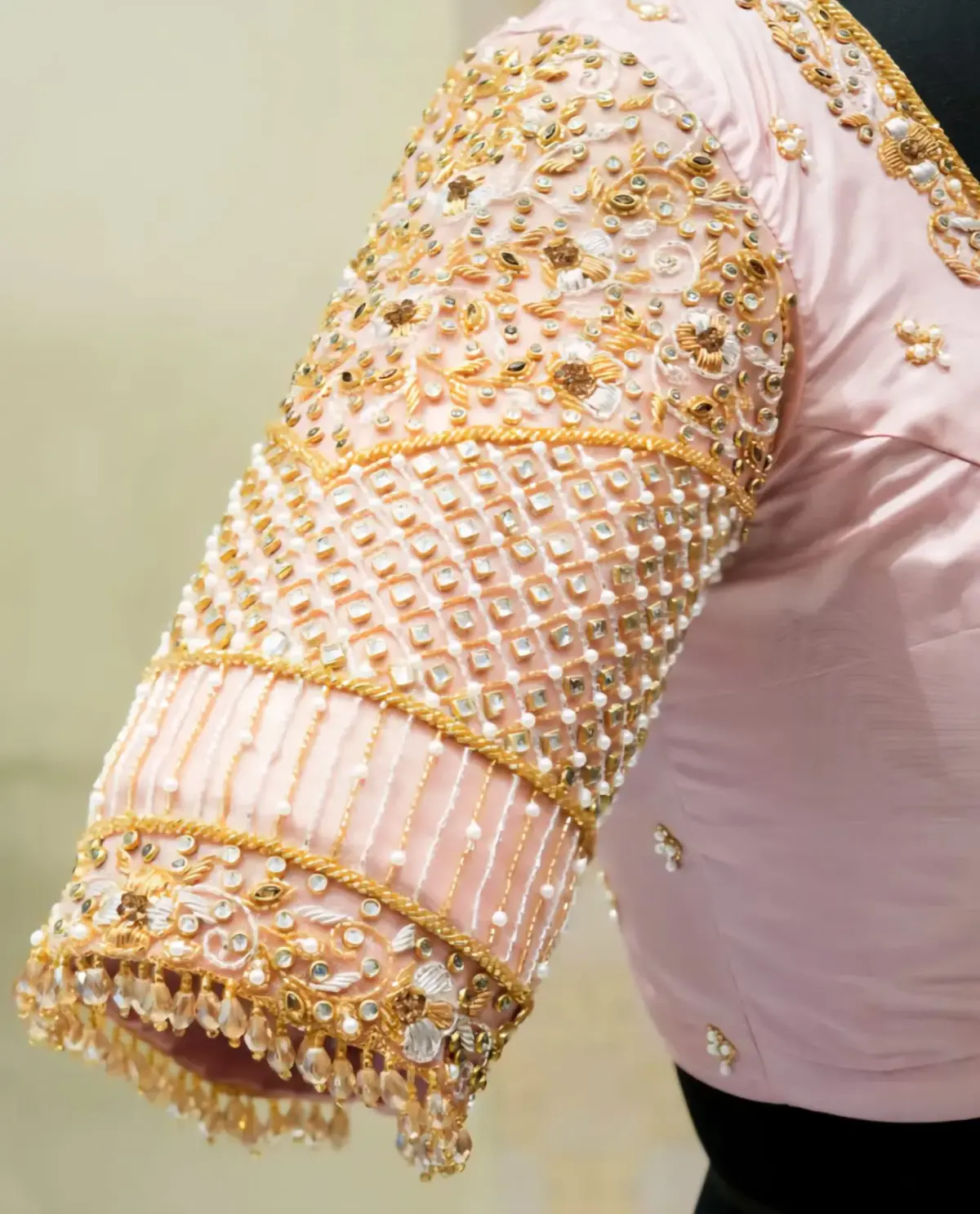 Buy Online Elegant Light Pink Maggam Work Blouse Affordable Bridal Look in Custom Sizes