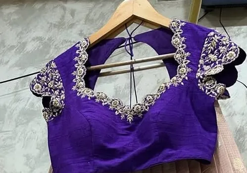 Buy Online Elegant Purple Maggam Work Blouse Grand Party Wear at Affordable Price