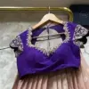 Buy Online Elegant Purple Maggam Work Blouse Grand Party Wear at Affordable Price