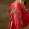 Buy Online Red Bajuband Maggam Work Blouse Under ₹3000 Luxury Bridal Look in Budget
