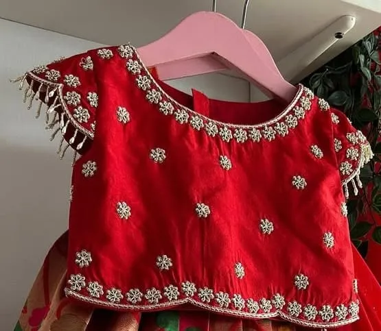 Buy Online Red Bridal Cutwork Maggam Work Blouse Custom-Fit at Budget Price