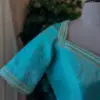 Charming Sky Blue Maggam Work Blouse Custom Stitching Budget Collection