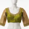 Chic Minimal Mehandi Green Blouse | Designer Cutwork & Maggam Detailing Budget-Friendly & Customizable