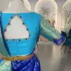 Designer Blue Net Bridal Blouse Trending 2025 Maggam Work Perfect Fit in Custom Sizes