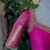 Designer Rani Pink Zardosi Blouse Grand Wedding Maggam Work Affordable Custom Fit