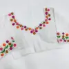 Elegant White Thread Flower Maggam Work Blouse Budget-Friendly & Custom Sizes