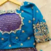 Exclusive Blue Handcrafted Zardosi Maggam Blouse Designer Quality for Less!
