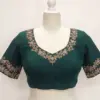 Exclusive Bottle Green Maggam Blouse for Weddings Custom Fit, Affordable Price