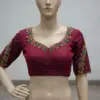 Exclusive Maroon Maggam Work Blouse for Parties Tailored to Your Size
